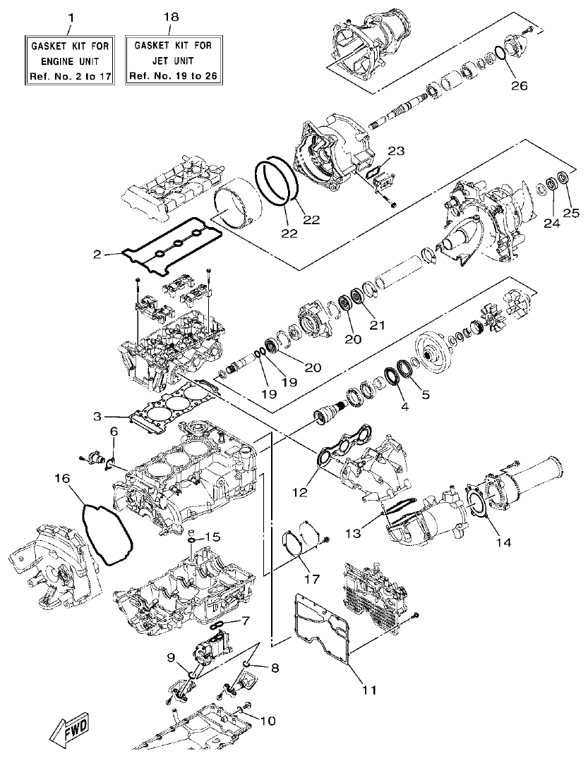 Yamaha VX1050AV REPAIR KIT 1 parts diagram